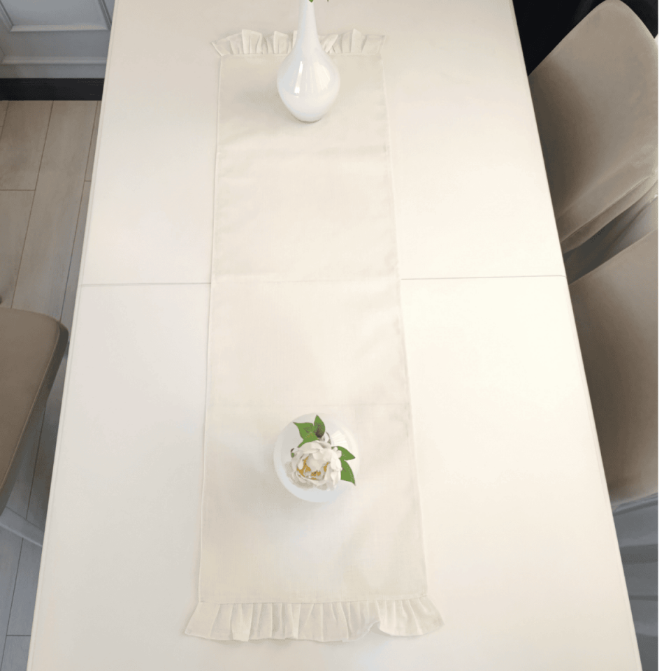 Personalized Embroidered Ruffle Runner
