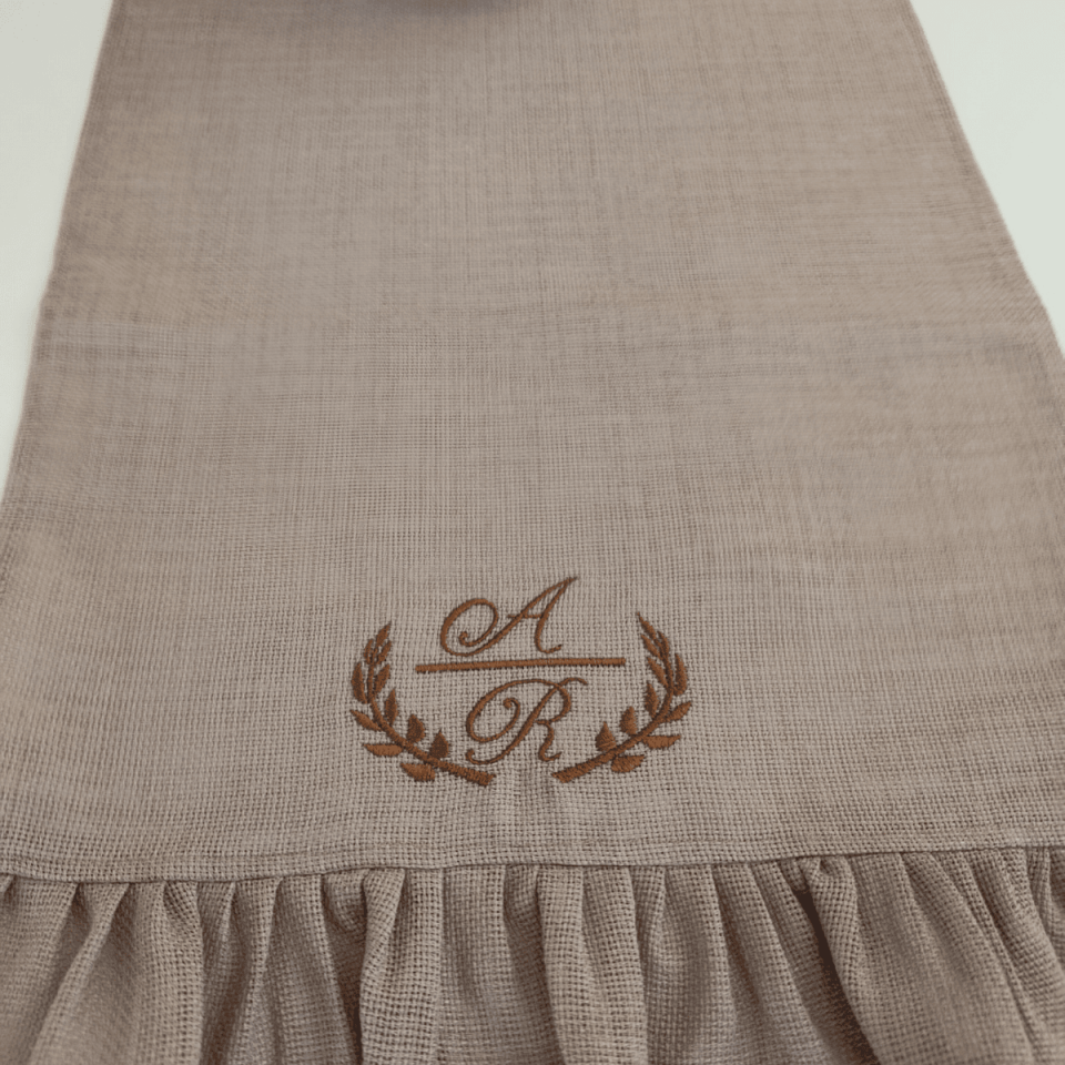 Personalized Embroidered Ruffle Runner