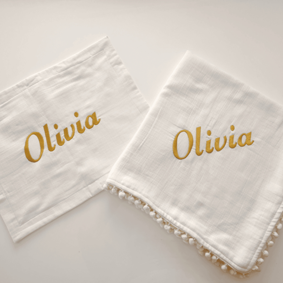 Personalized Newborn Hospital Discharge Set – 6 Piece Personalized Muslin Baby Products