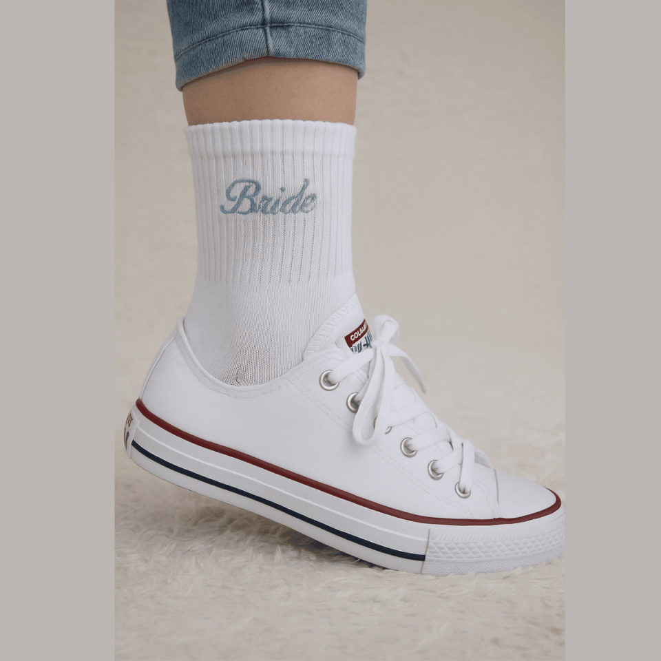 Custom Embroidered Bridal Socks