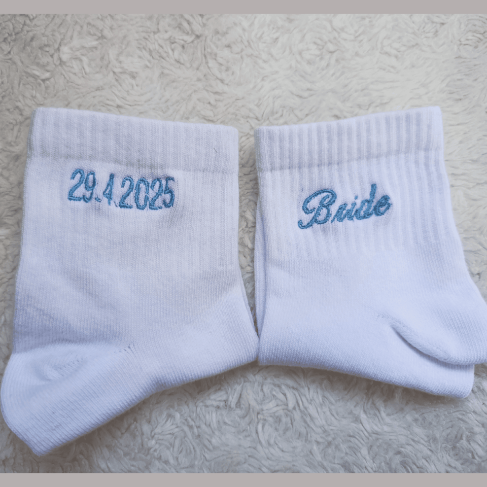 Custom Embroidered Bridal Socks