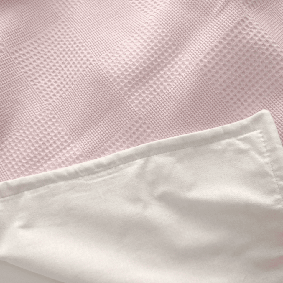 Waffle Textured Pink Baby Blanket