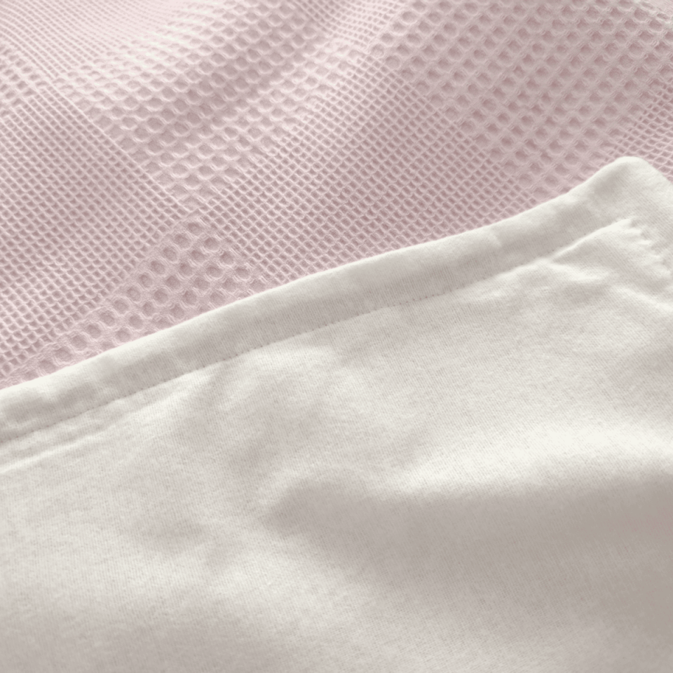 Waffle Textured Pink Baby Blanket