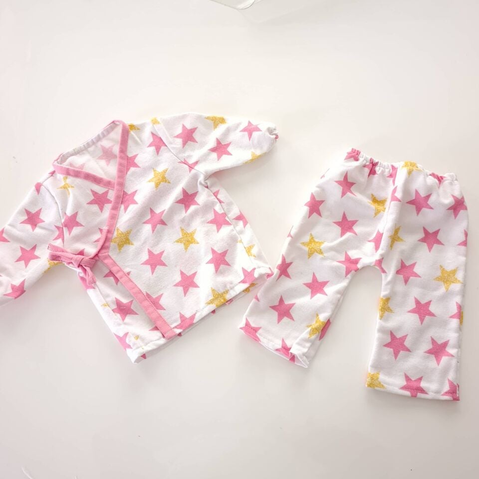 Sıcak Tutan Pazen Bebek Pijama Seti – %100 Pamuk