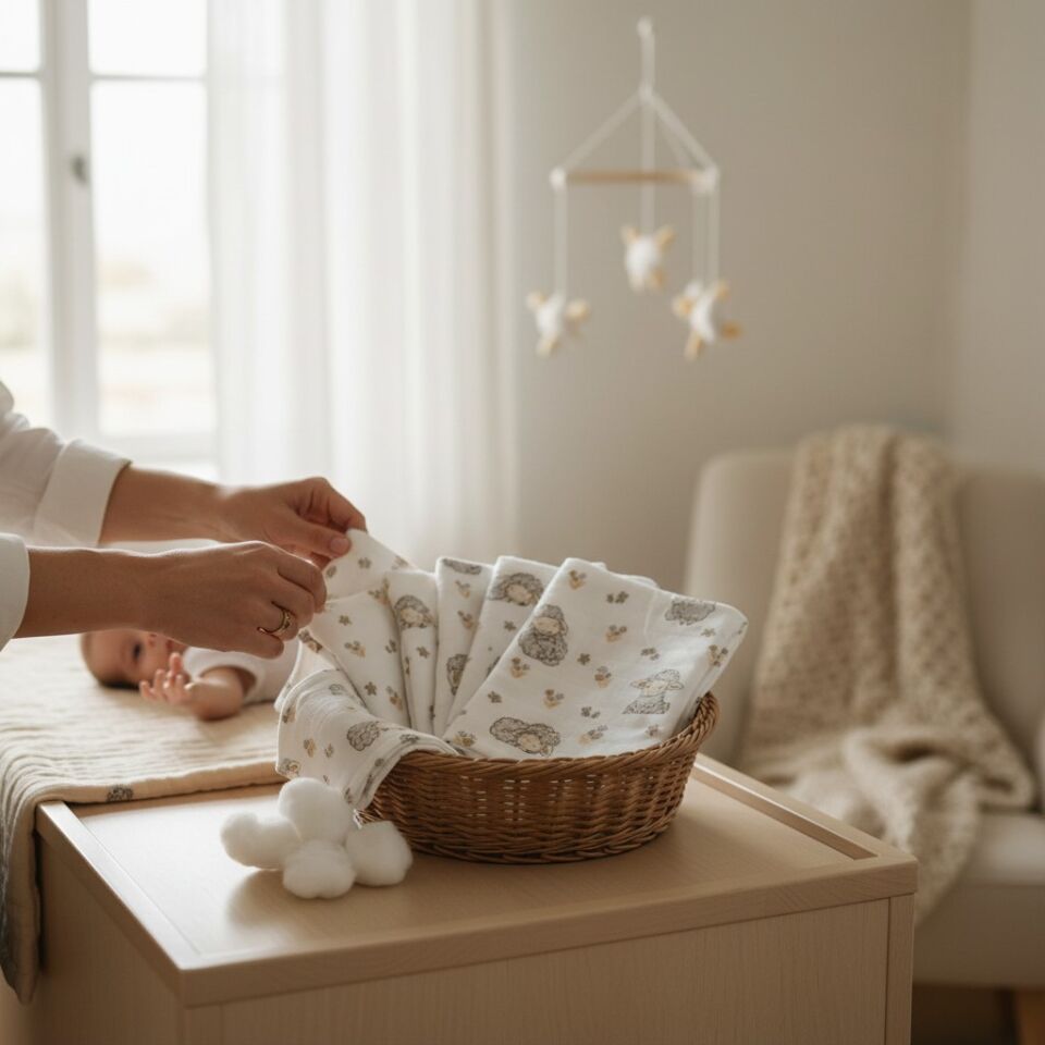 Müslin Ağız Mendili 5’li Set – 25×25 cm