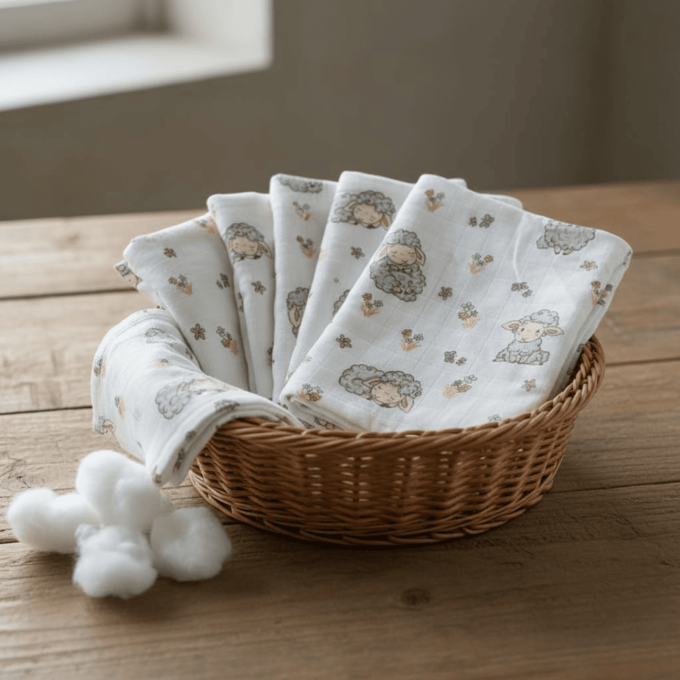 Müslin Ağız Mendili 5’li Set – 25×25 cm
