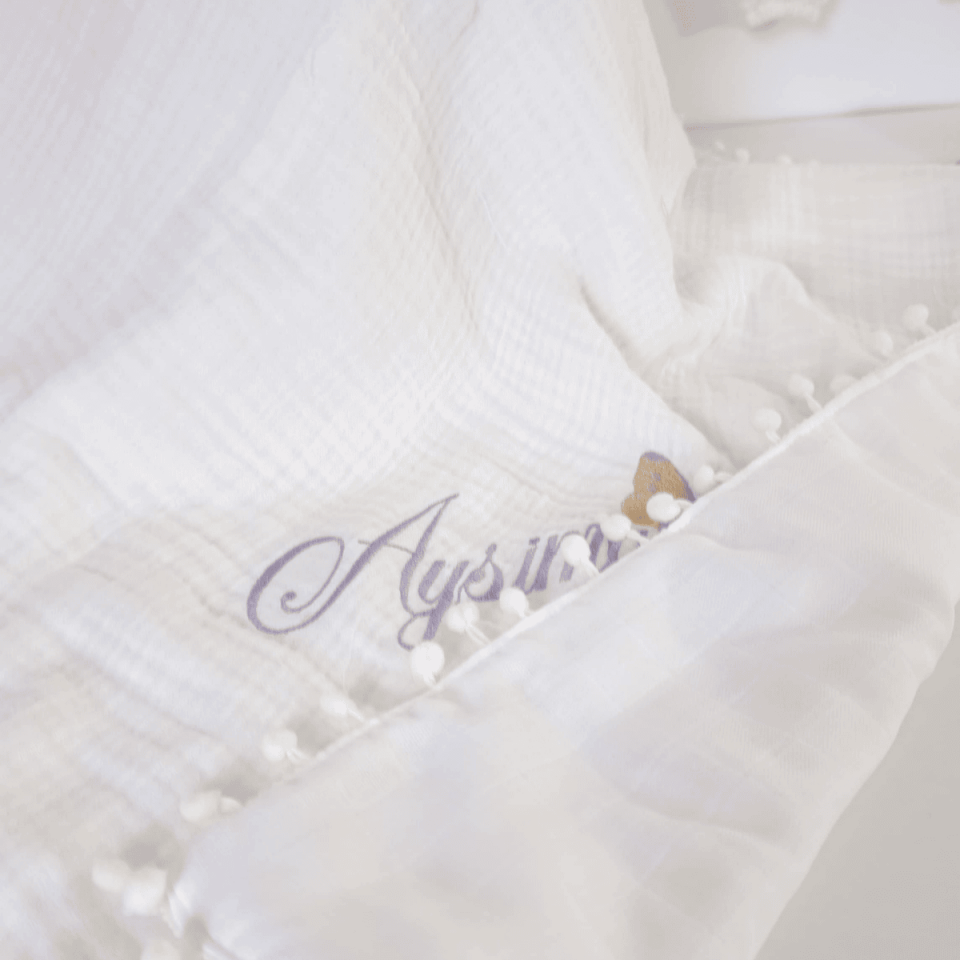 Personalized Embroidered 4-Layer Muslin Luxury Newborn Hospital Discharge Set
