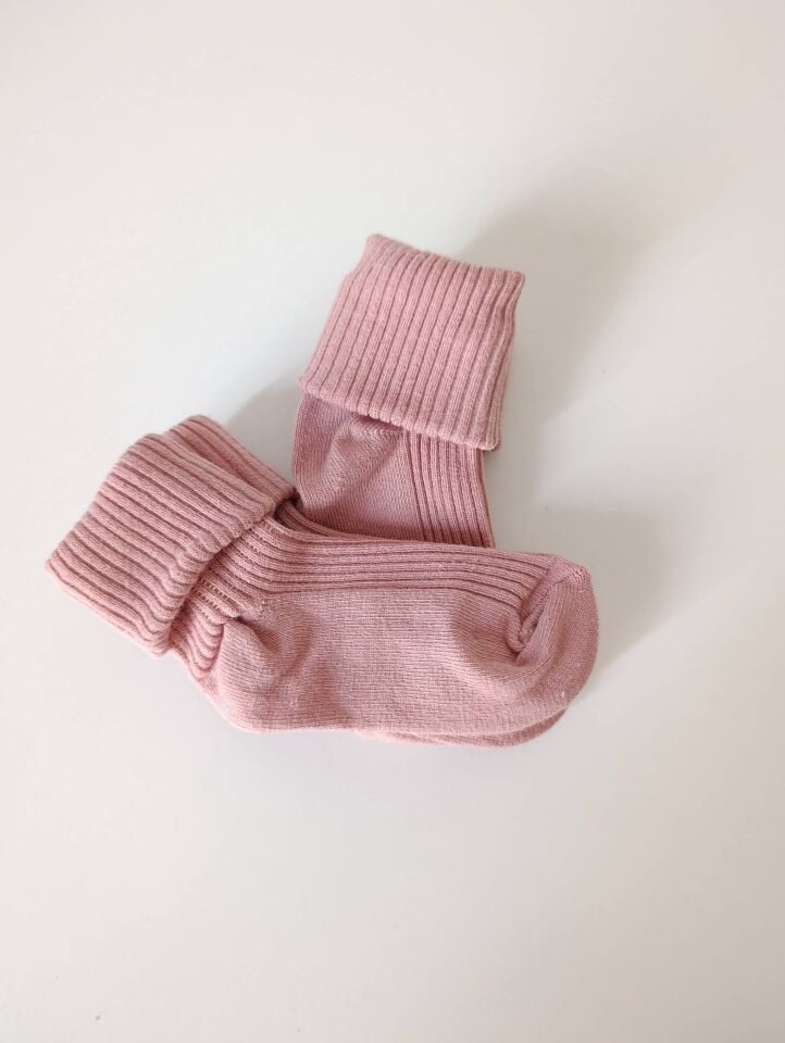 Powder Pink Baby Socks (0-12 Months) | 2 pairs Soft and Non-Constricting Newborn Socks 2 pairs